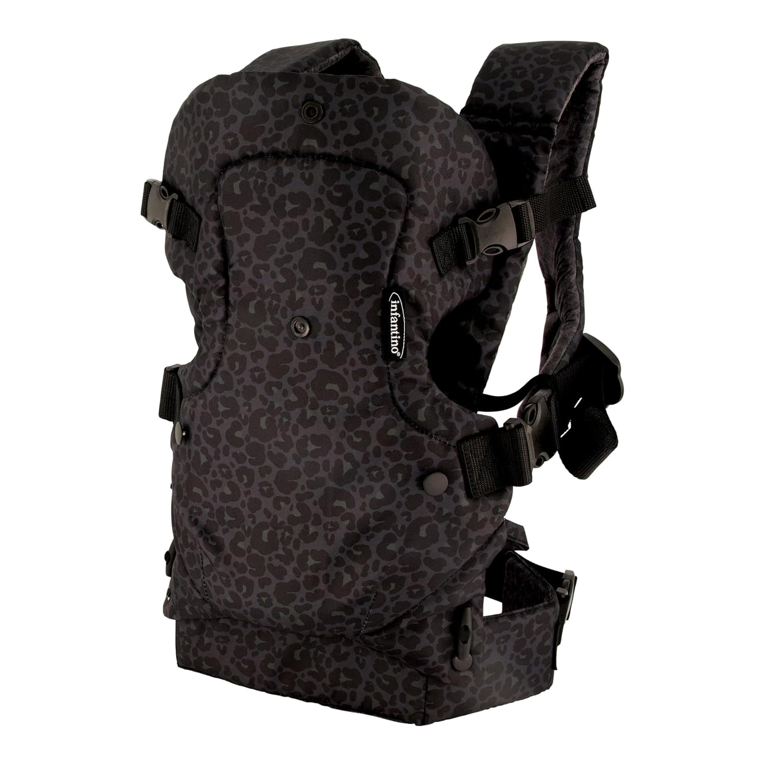 Flip Advanced 4-In-1 Carrier - Ergonomic, Convertible, Face-In and Face-Out Front and Back Carry for Newborns and Older Babies 8-32 Lbs, Black & Gray Leopard