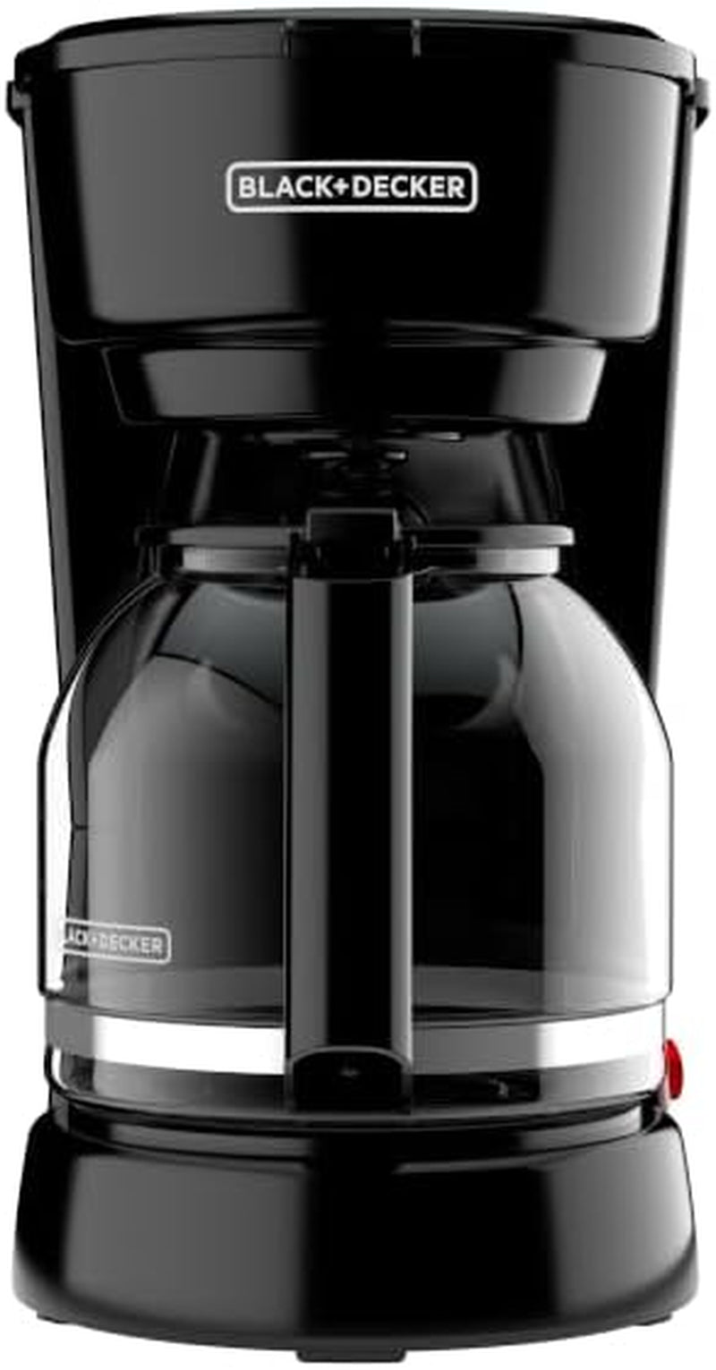 12-Cup Coffee Maker with Easy On/Off Switch, Easy Pour, Non-Drip Carafe with Removable Filter Basket, Black