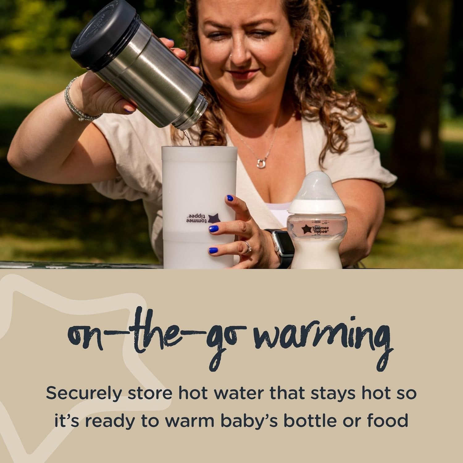 Closer to Nature Portable Travel Baby Bottle and Food Warmer, Ideal for Travel, Thermal Insulation, Stainless Steel Flask with Leak-Proof Lid