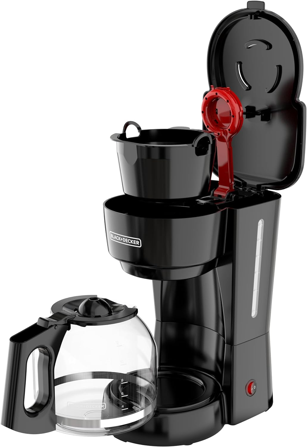 12-Cup Coffee Maker with Easy On/Off Switch, Easy Pour, Non-Drip Carafe with Removable Filter Basket, Black