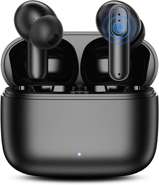 Wireless Earbuds, 42H Playtime In-Ear Headphones, Hifi Stereo Earphones with Microphone for Tv/Phone/Laptop/Computer